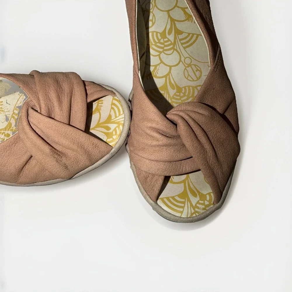 Fly London Yakin Leather Slingback Wedge Sandals Size 37 / 6.5-7 M   MSRP $176